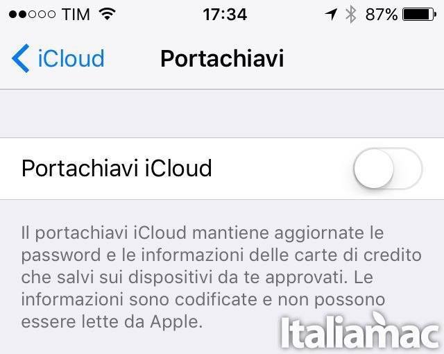 portachiavi iCloud