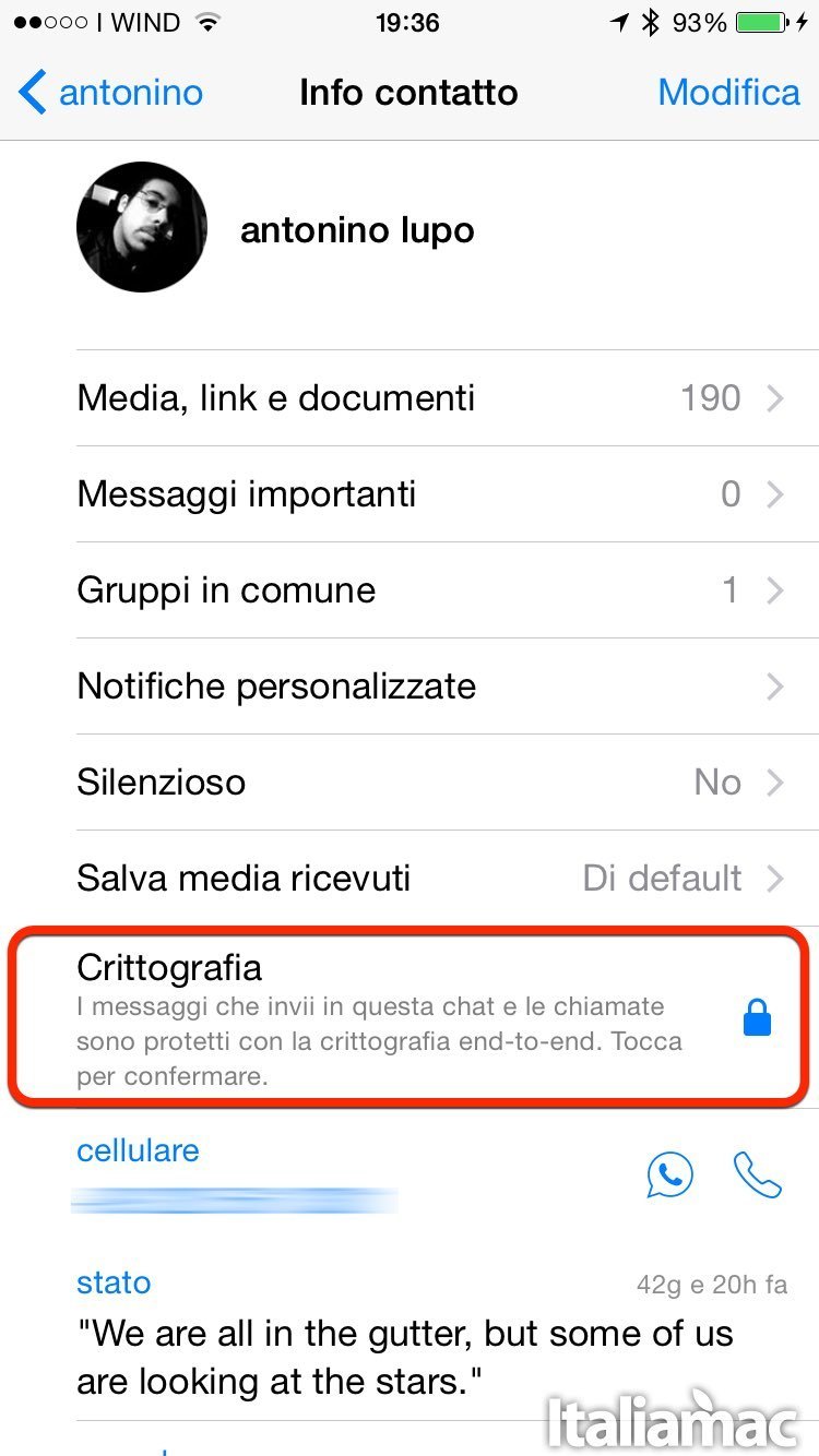 WhatsApp Crittografia