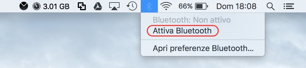 Bluetooth Menù Bar