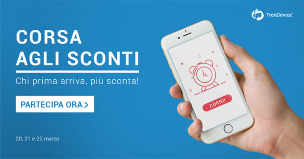 Su TrenDevice è Corsa agli Sconti: fino a -100€ solo per i più veloci! 1