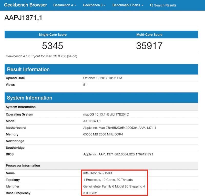 iMac Pro con chip Xeon appare nei test di Geekbench 1