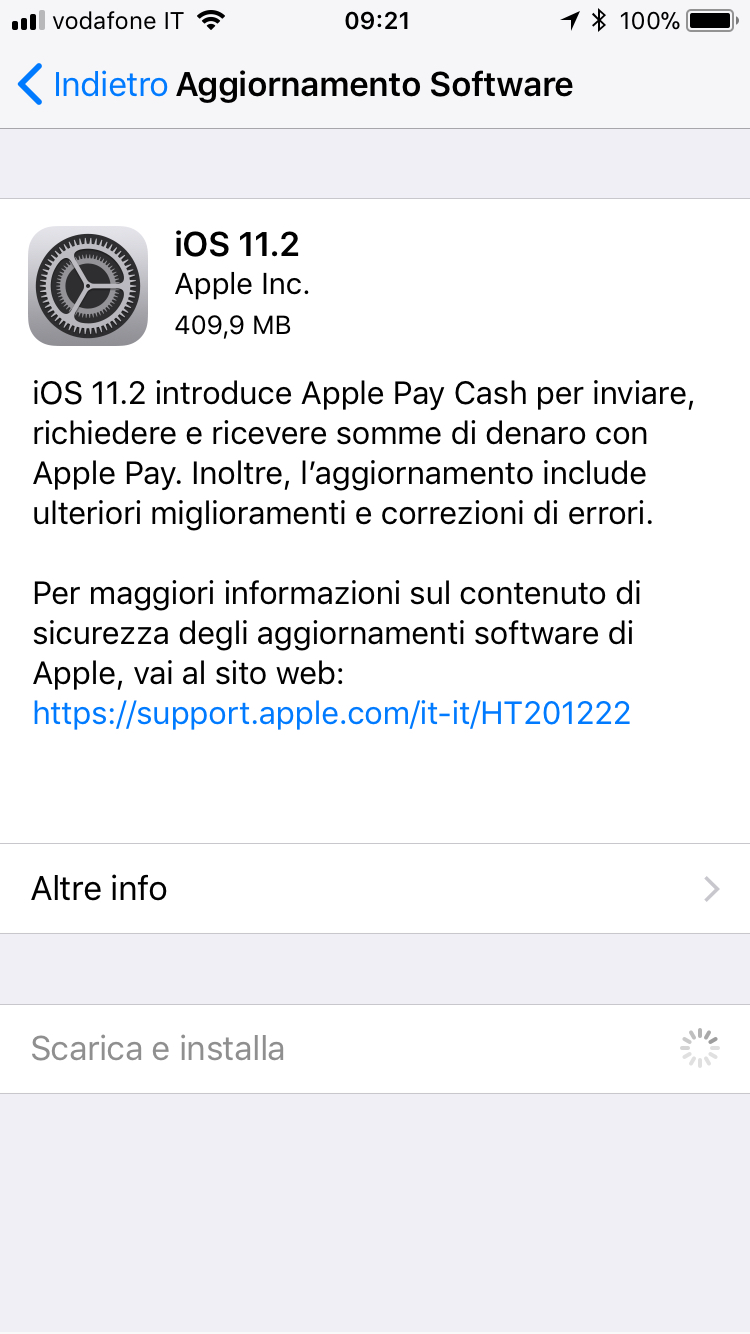 Apple rilascia iOS 11.2 con Apple Pay Cash, ricarica wireless più rapida e bug fix 1