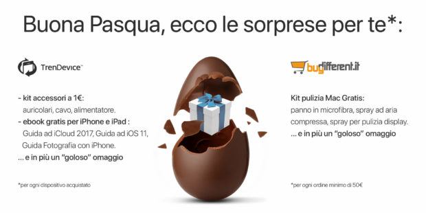 Su TrenDevice e BuyDifferent termina oggi 4 Aprile la promozione di Pasqua. Tanti regali tutti per voi! 1