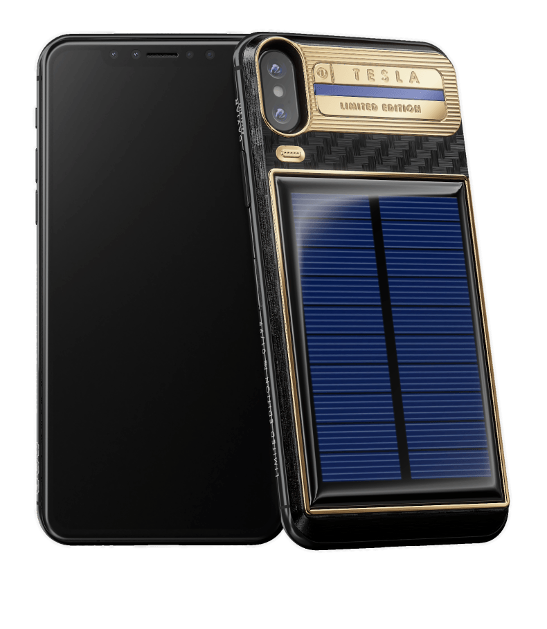 Caviar presenta iPhone X Tesla con pannello solare integrato 1