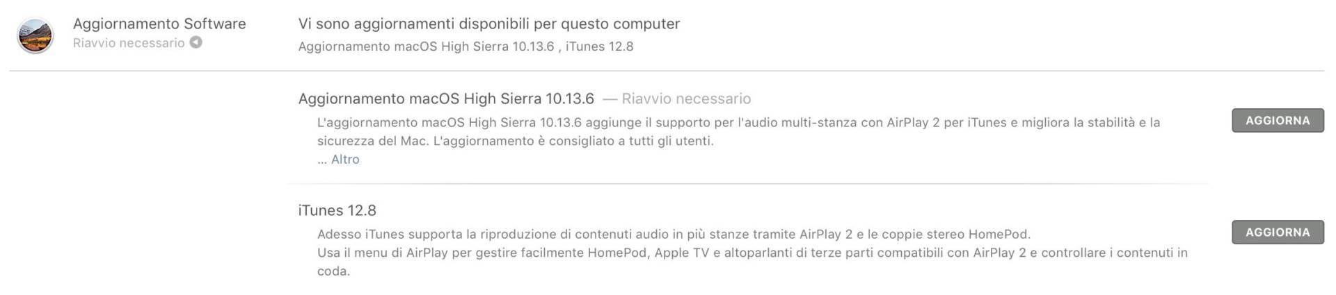Apple rilascia macOS HigSierra 10.13.6 con supporto ad AirPlay 2 1