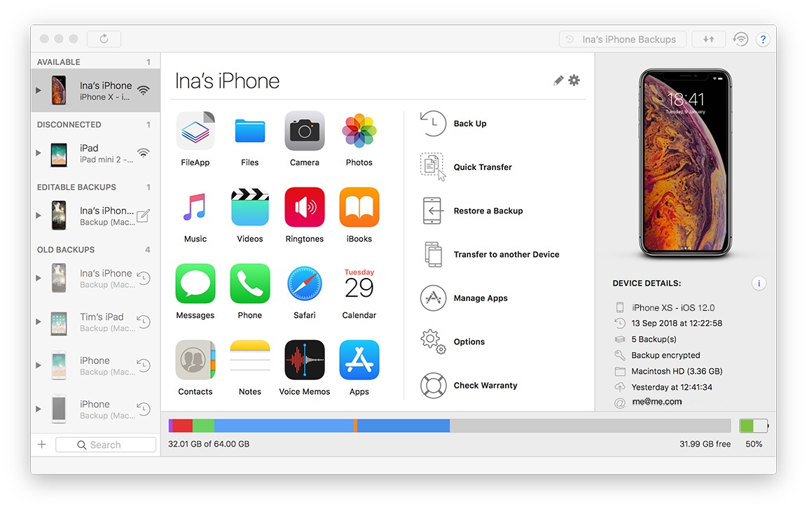 iMazing si aggiorna introducendo il supporto a macOS Mojave e iOS 12 1
