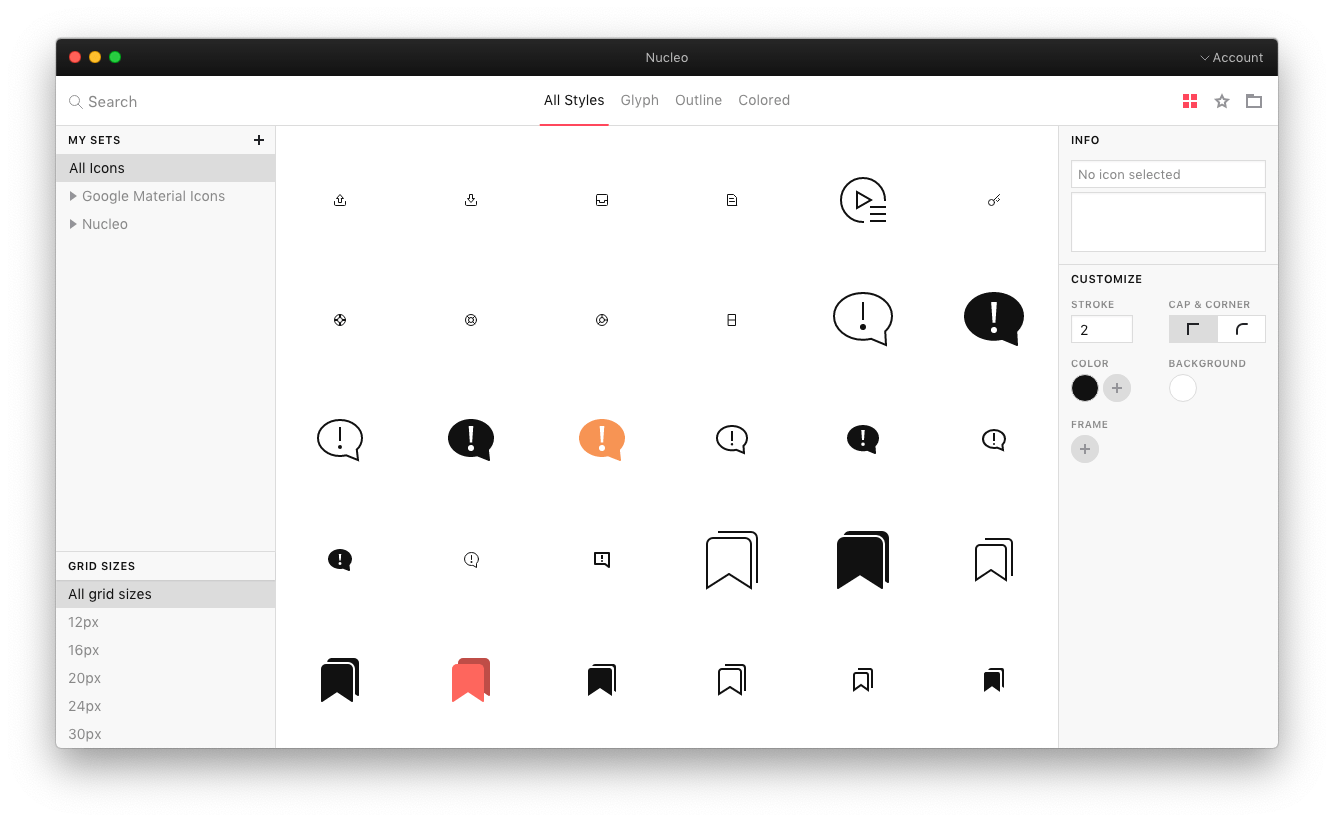 Nucleo l'app per le icone che non può mancare a designer e sviluppatori 1