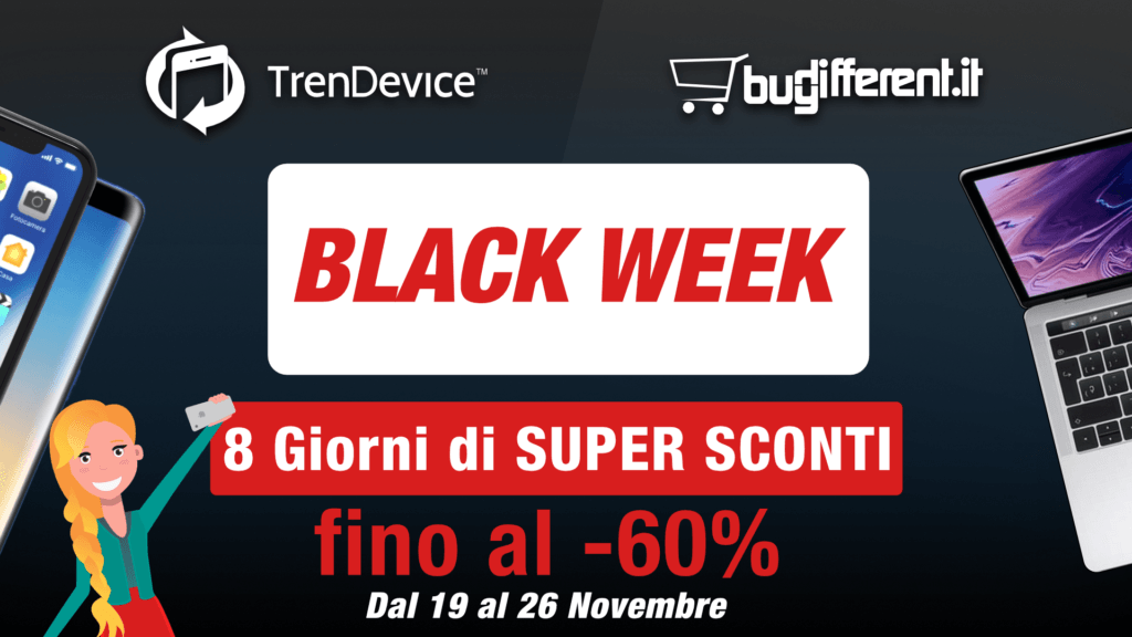 La Black Week TrenDevice e BuyDifferent è già iniziata: oggi è il 3° giorno di Super Sconti fino al -60% 1