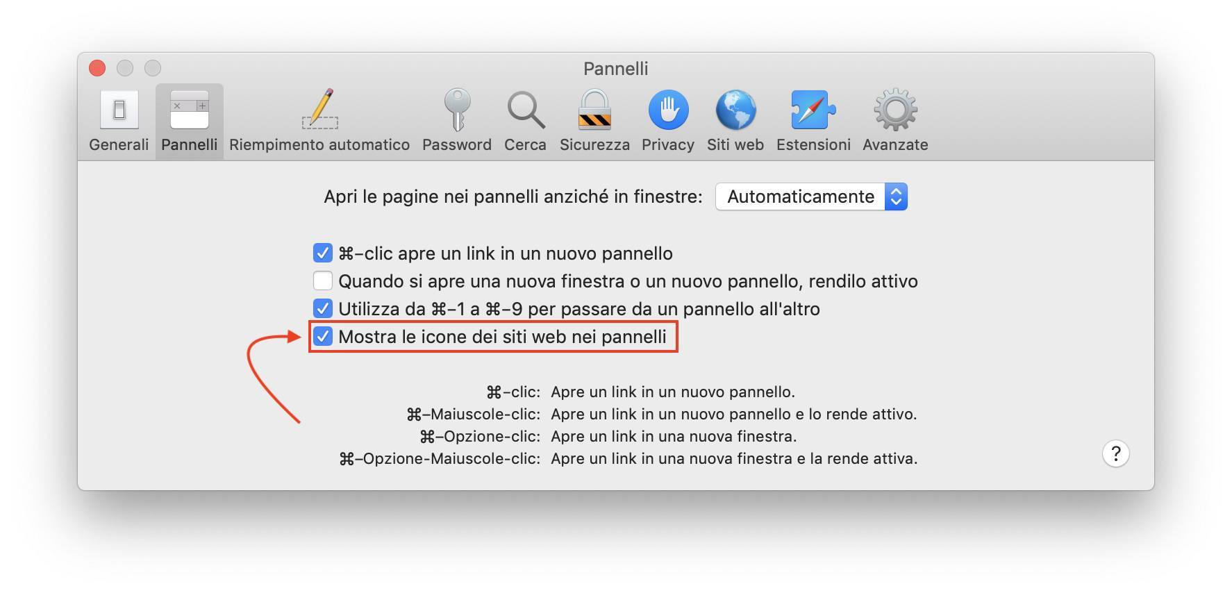 Micro guida: Mostrare le icone dei siti web nei pannelli di Safari 1