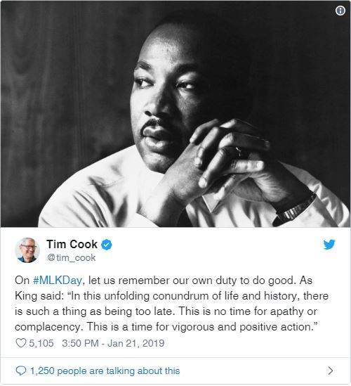Apple e Tim Cook commemorano il Dr. Martin Luther King, Jr. 1