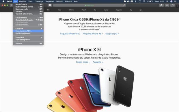Come salvare una pagina internet come PDF con Safari su Mac 1