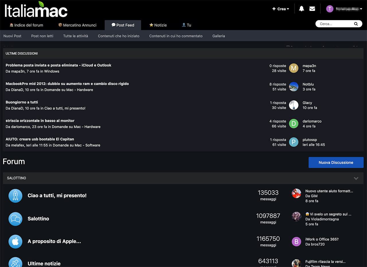 Ecco il Dark Mode di Italiamac Forum. La community si rifà il look! 1