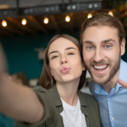 Couple making faces while taking a picture