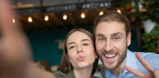 Couple making faces while taking a picture