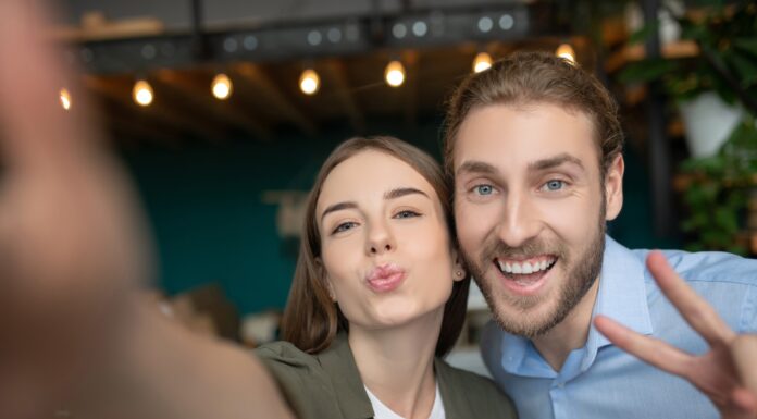 Couple making faces while taking a picture