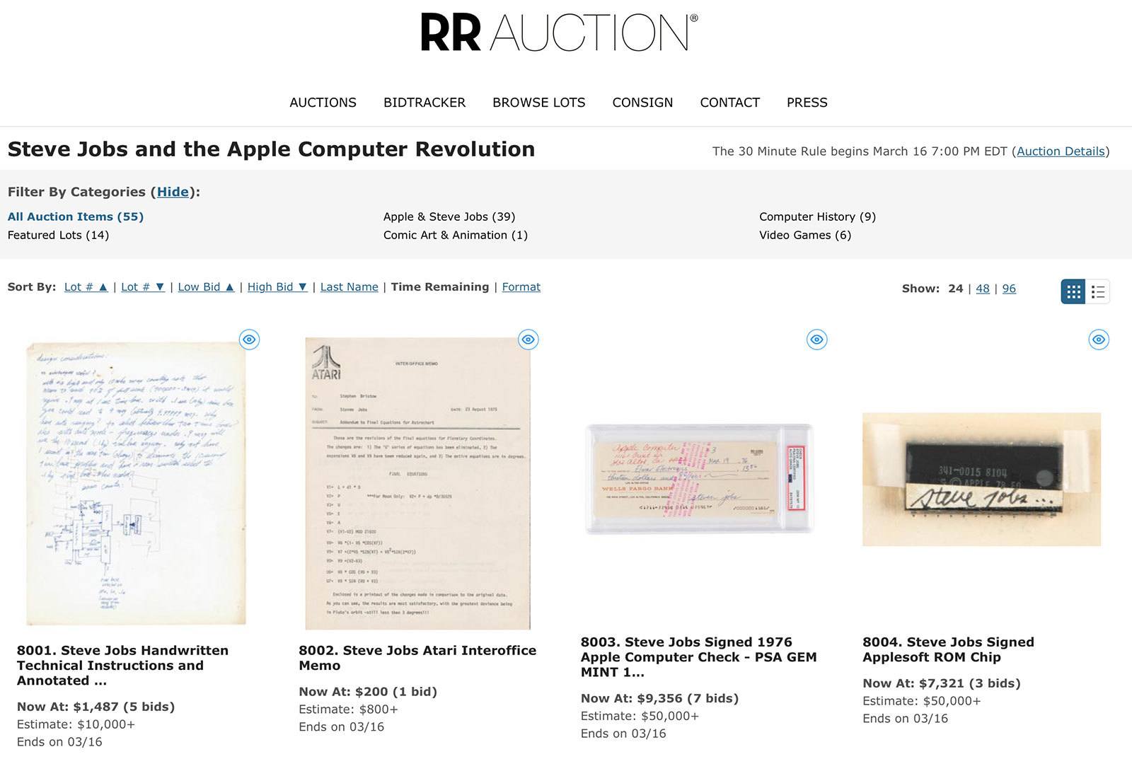 Asta pazzesca di RR: più di 50 pezzi pregiati di Apple e Steve Jobs 1