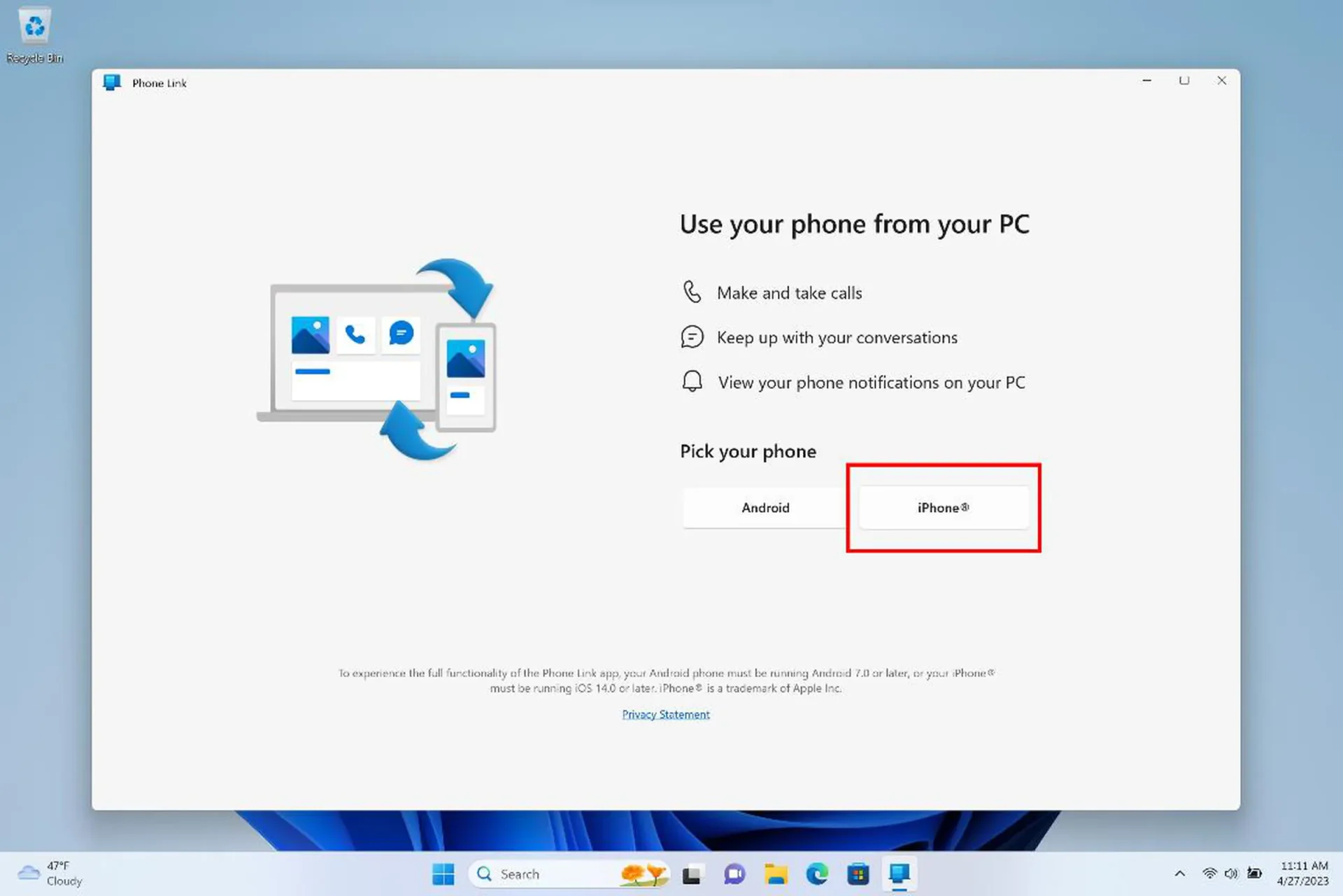 [In breve] L'app Phone Link di Microsoft ora ti consente di utilizzare iMessage dal tuo PC 1