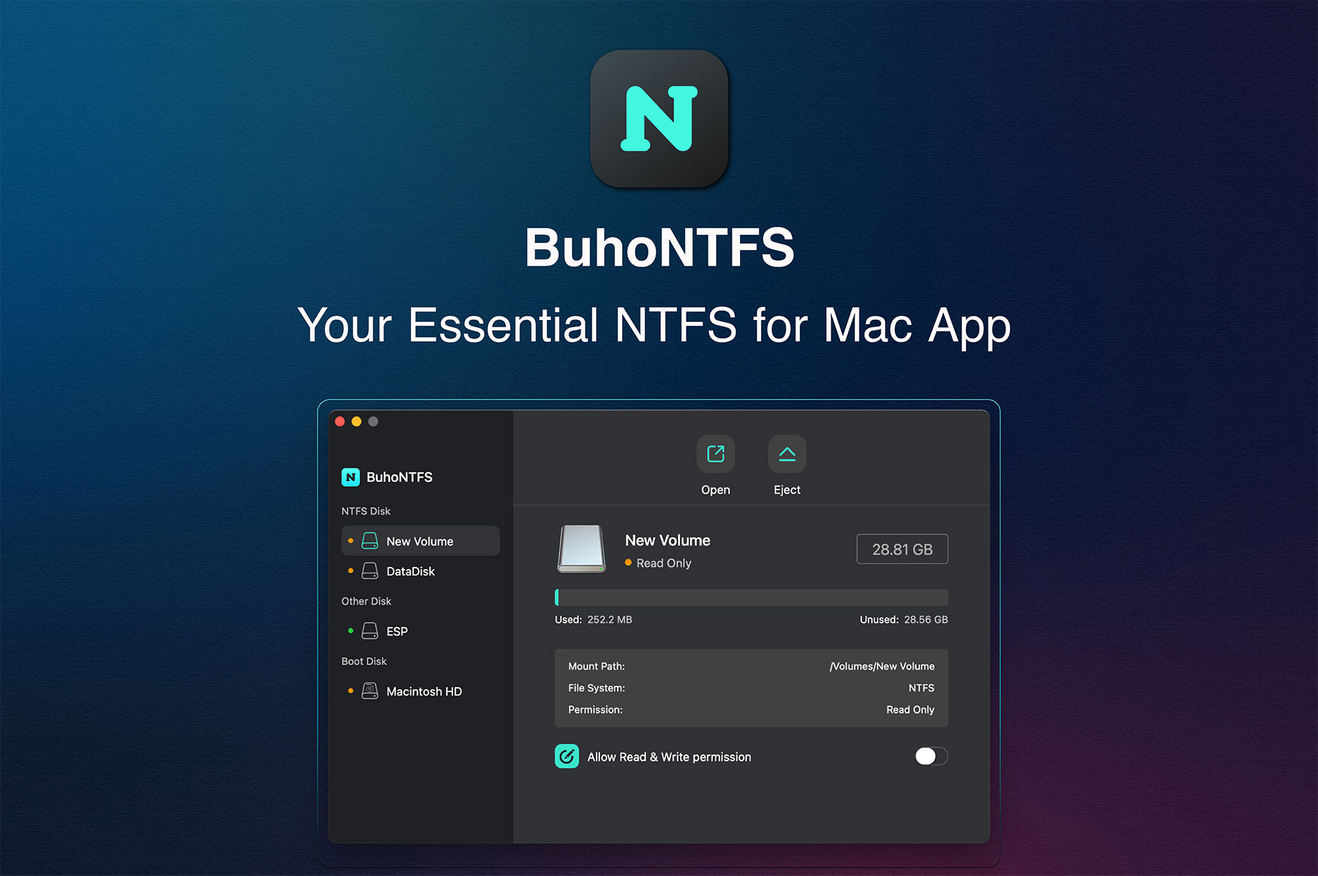 Recensione e giveaway di BuhoNTFS - Leggere e scrivere unità Microsoft NTFS su Mac gratuitamente 1