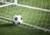 Soccer ball in gate