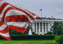 US flag White House - Washington DC United States