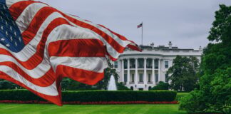 US flag White House - Washington DC United States
