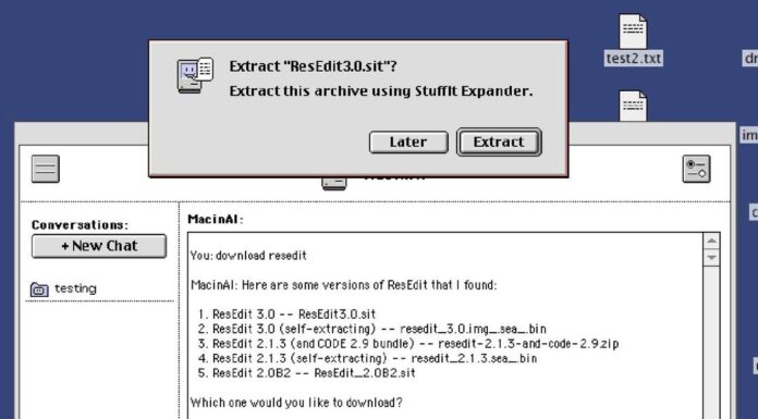 Il PowerBook G4 che parla con un’intelligenza artificiale. Senza internet.